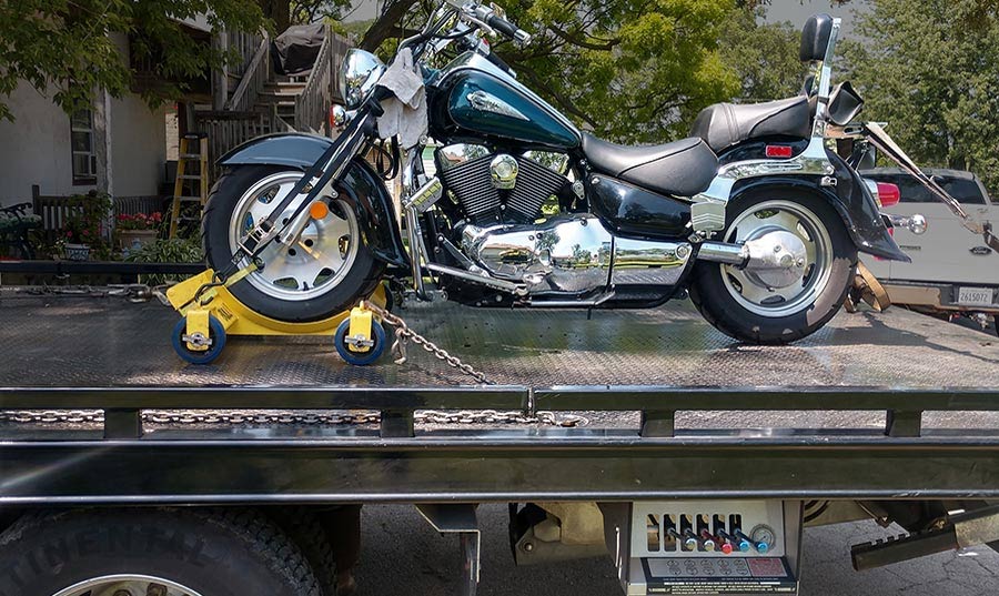 Motorcycle-on-J-&-L-Towing-Flatbed-tow-truck-in-Upper-Marlboro-Maryland Motorcycle on J & L Towing flatbed tow truck in Upper Marlboro Maryland